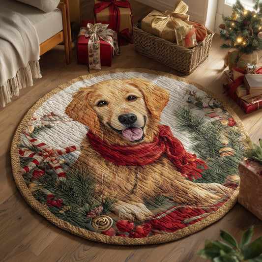 Golden Retriever Quilted Round Mat GFTOHD11788