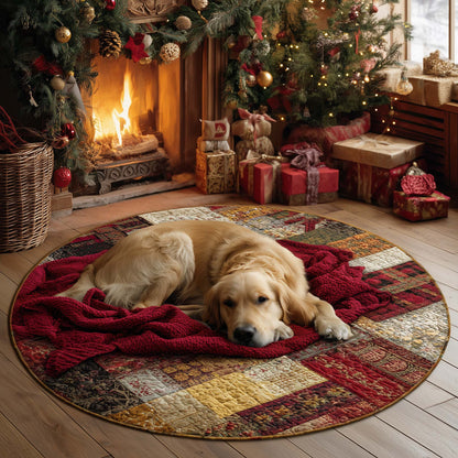 Golden Retriever Quilted Round Mat GFTOHD11791
