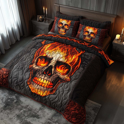 Inferno Skull Flame Duver Cover Set GFTOHD11796