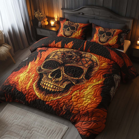 Inferno Skull Flame Duver Cover Set GFTOHD11797