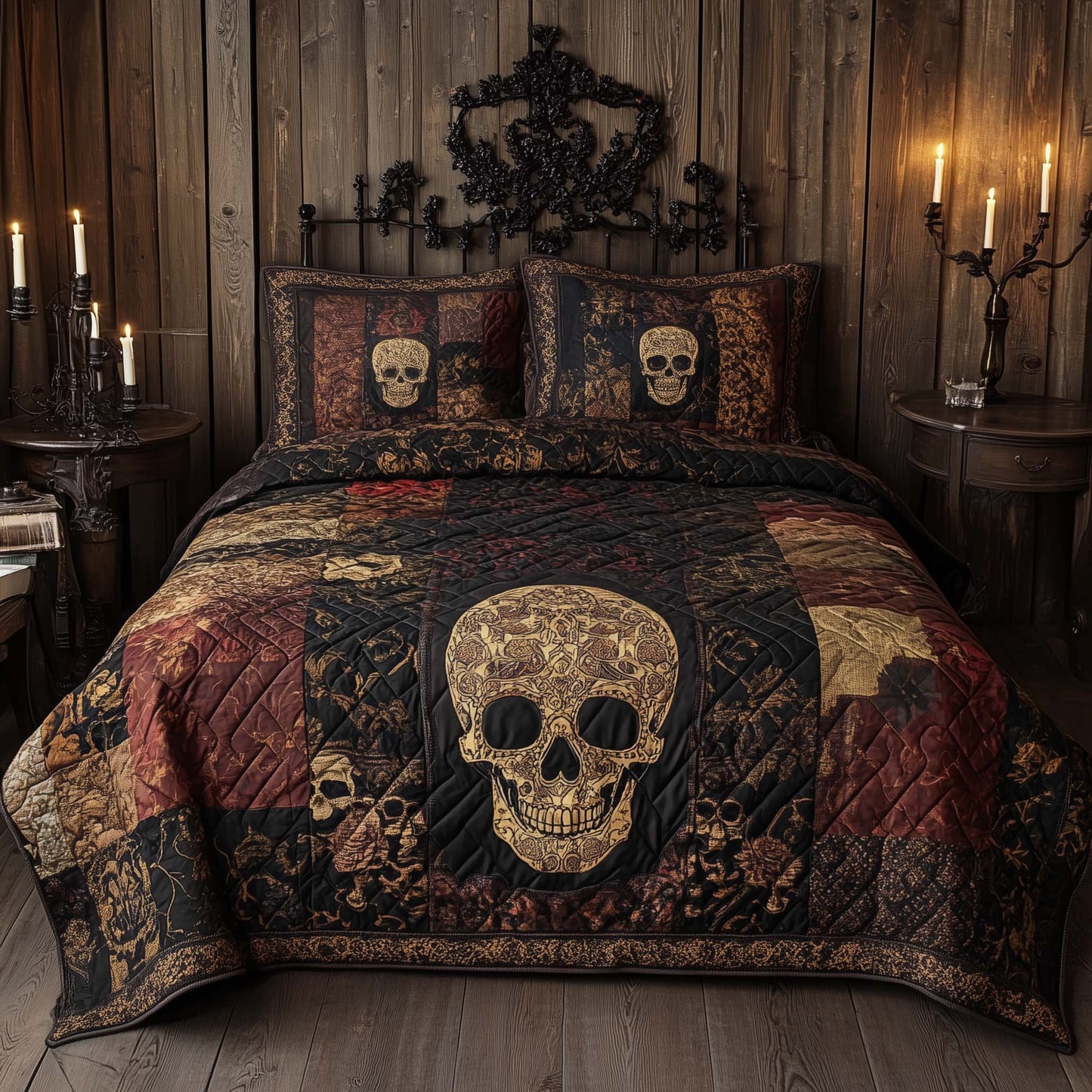 Vintage Tapestry Skull Duver Cover Set GFTOHD11801
