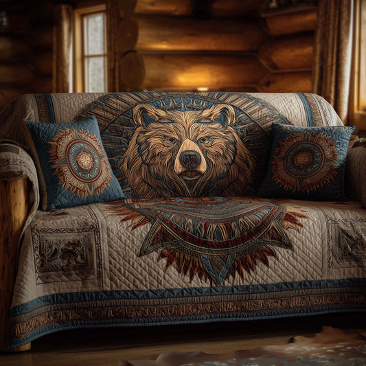 Native Bear Quilted Sofa Cover GFTOHD11804