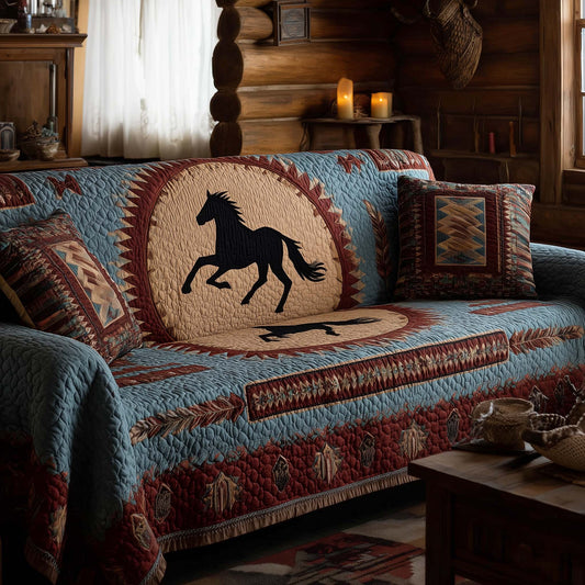 Native Horse Quilted Sofa Cover GFTOHD11808