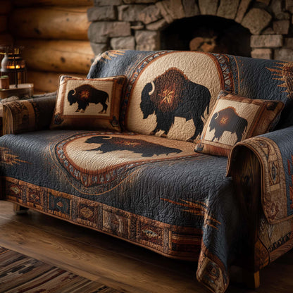 Native Bison Quilted Sofa Cover GFTOHD11810