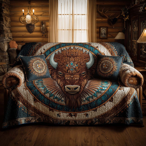 Native Bison Quilted Sofa Cover GFTOHD11811
