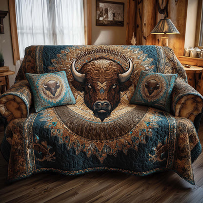 Native Bison Quilted Sofa Cover GFTOHD11812