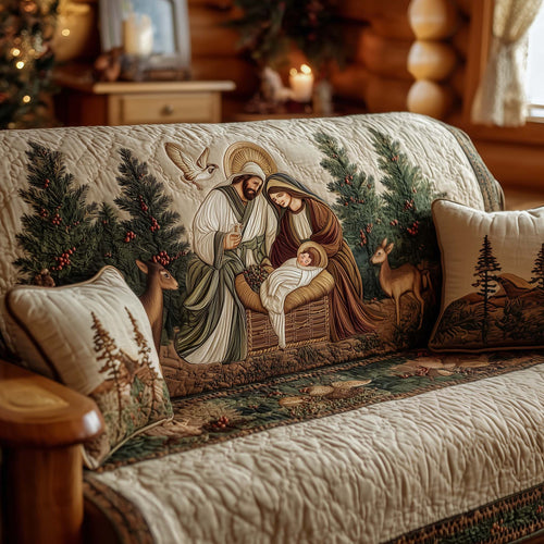 Nativity Peace Quilted Sofa Cover GFTOHD11848