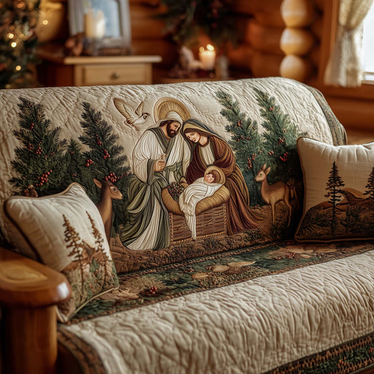Nativity Peace Quilted Sofa Cover GFTOHD11848