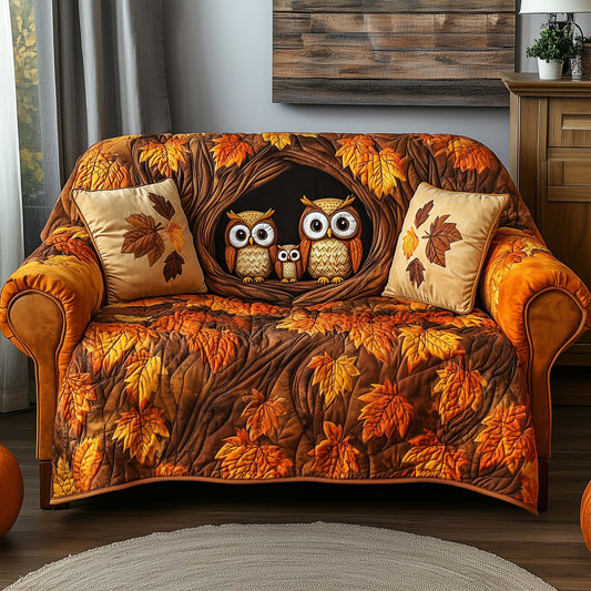 Autumn Owl Nest Quilted Sofa Cover GFTOHD11851