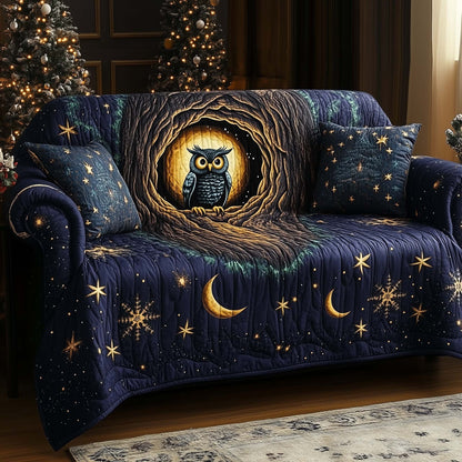 Mystic Night Owl Quilted Sofa Cover GFTOHD11852