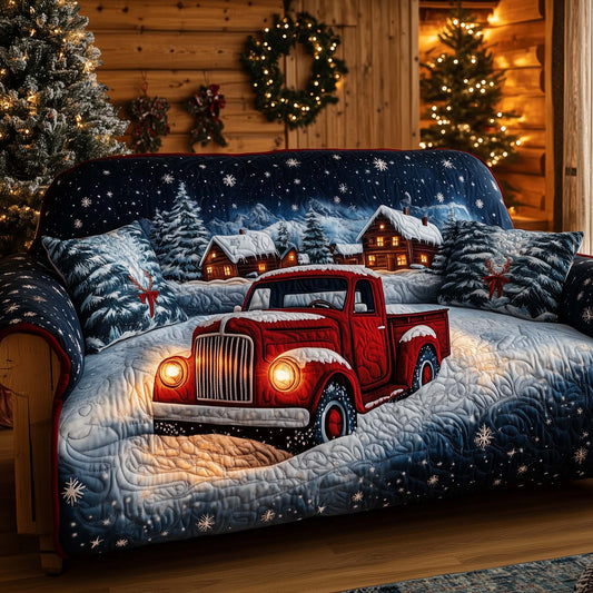 Snowy Night Delivery Quilted Sofa Cover GFTOHD11865
