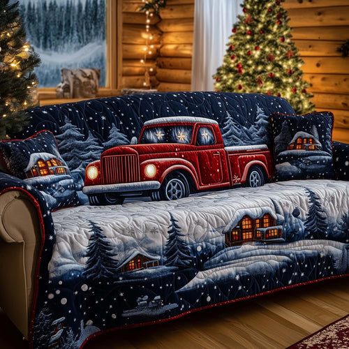 Snowy Night Delivery Quilted Sofa Cover GFTOHD11866