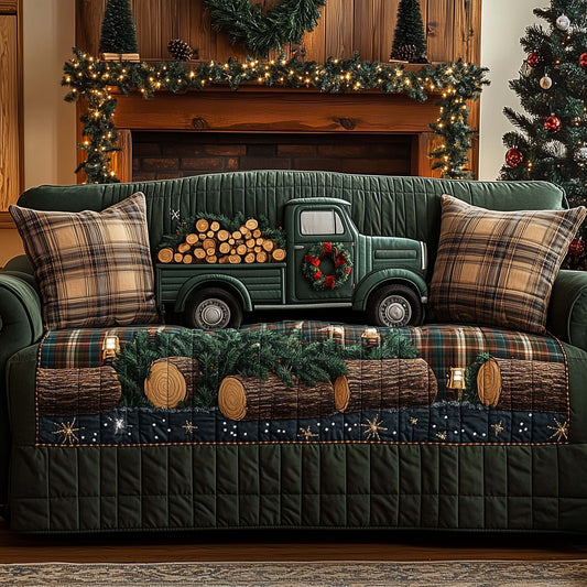 Farmhouse Rustic Truck Quilted Sofa Cover GFTOHD11870