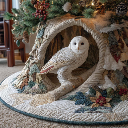 Snowy Owl Heaven Quilted Tree Skirt GFTOHD11884