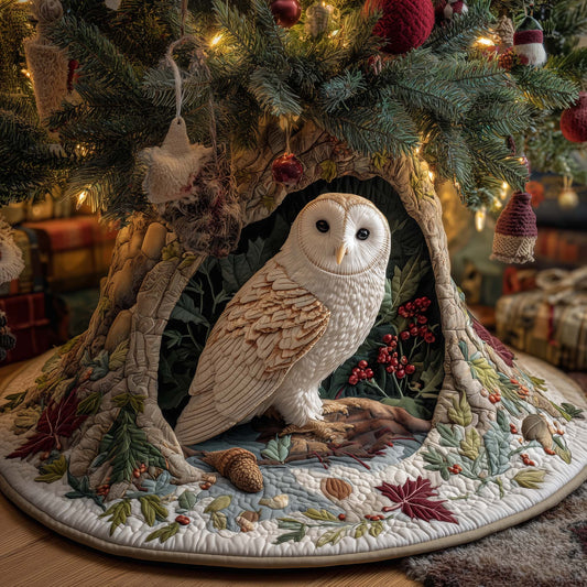 Snowy Owl Heaven Quilted Tree Skirt GFTOHD11885