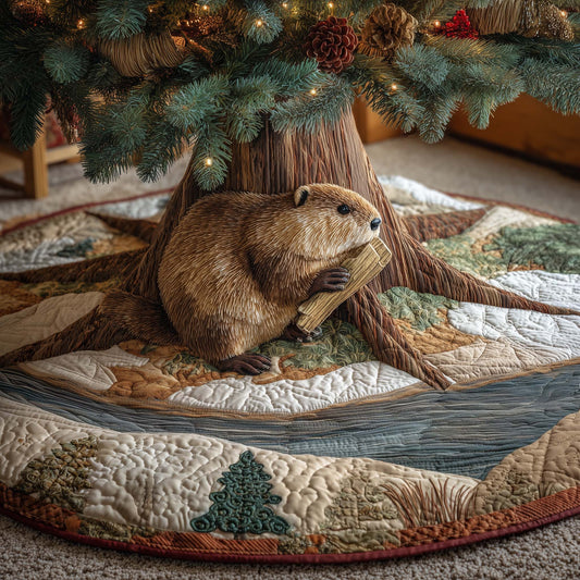 Beaver Heaven Quilted Tree Skirt GFTOHD11894