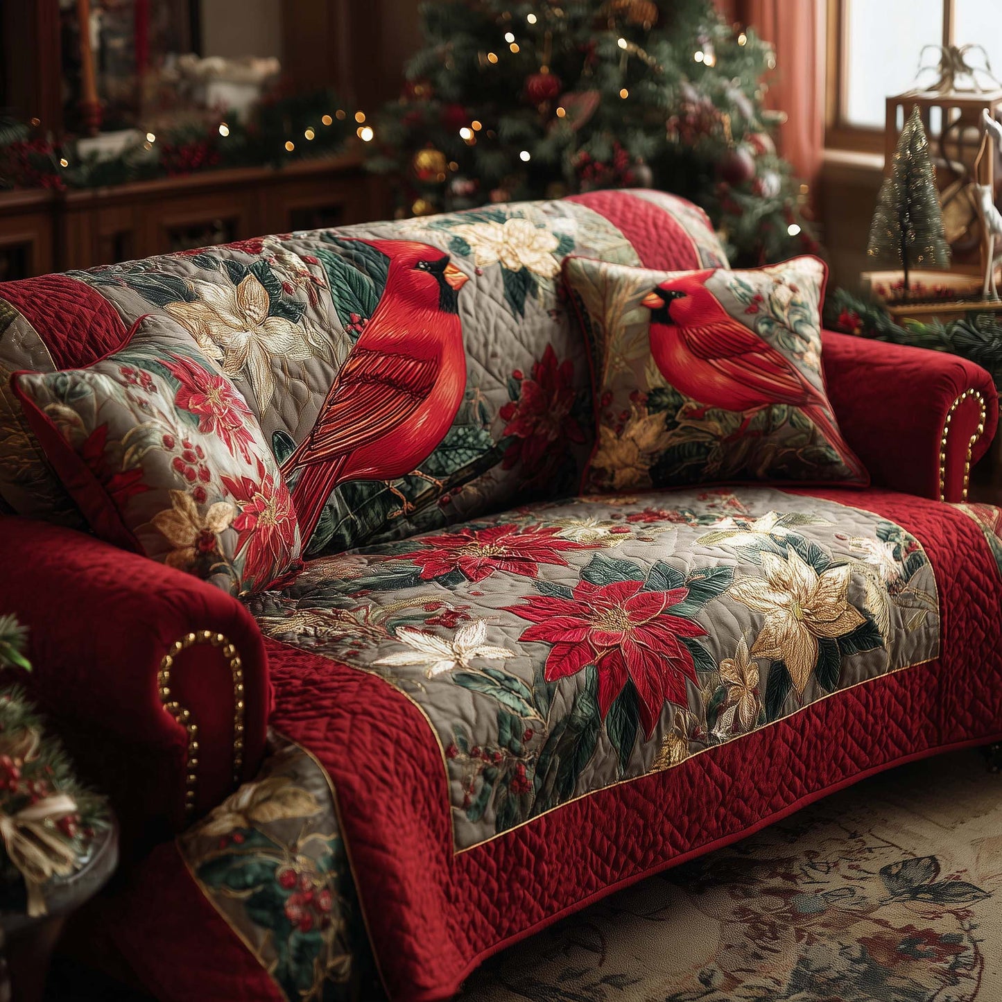 Cardinal Charm Quilted Sofa Cover GFTOHD11900