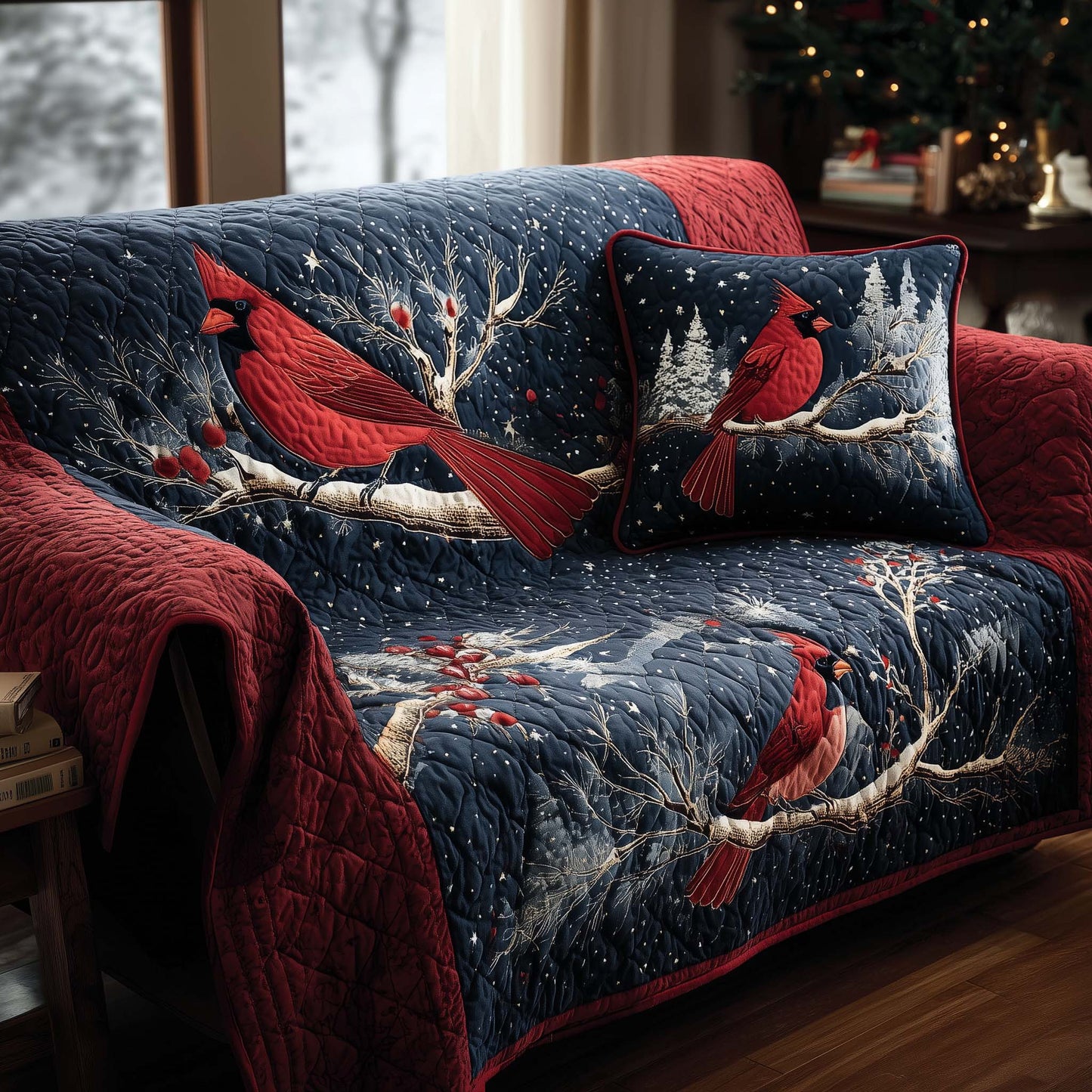 Cardinal Charm Quilted Sofa Cover GFTOHD11901