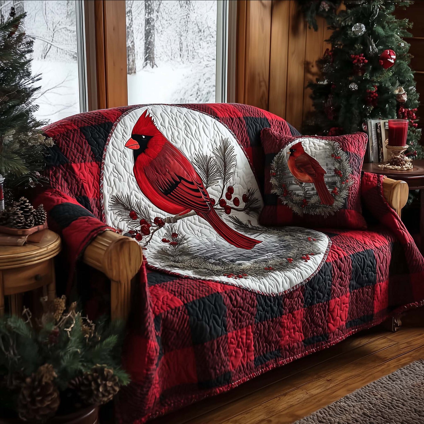 Cardinal Charm Quilted Sofa Cover GFTOHD11903