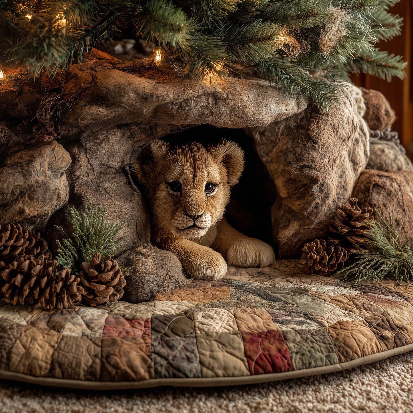 Lion Cub Quilted Tree Skirt GFTOHD11904