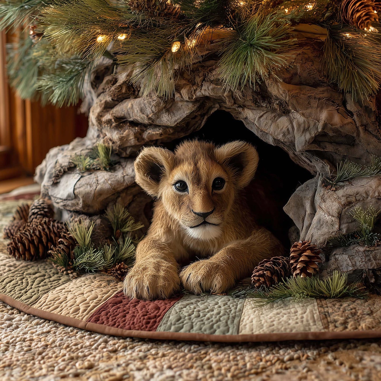 Lion Cub Quilted Tree Skirt GFTOHD11905