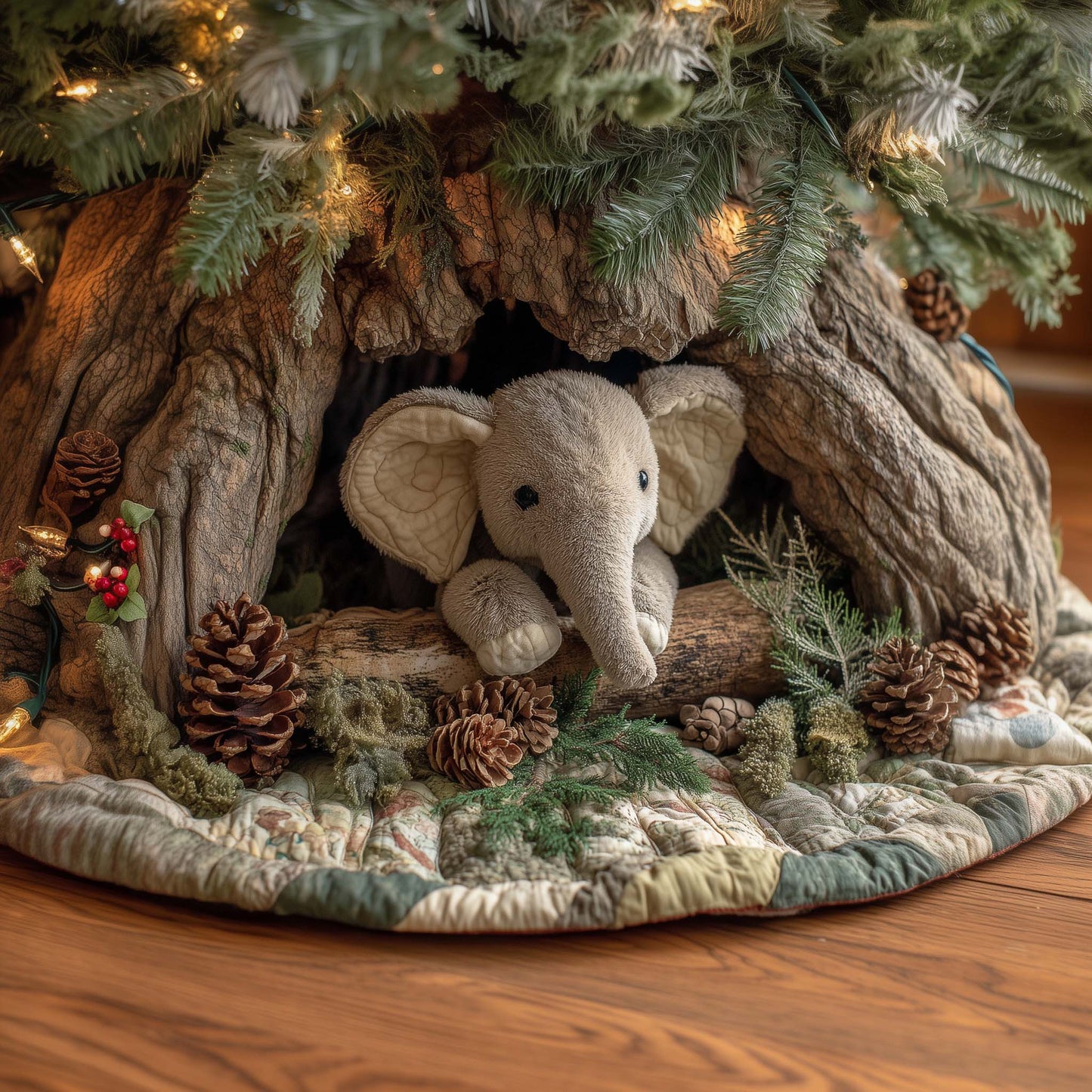 Baby Elephant Quilted Tree Skirt GFTOHD11919