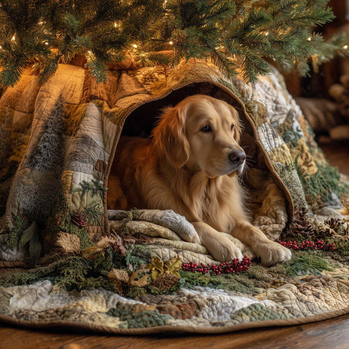 Golden Retriever Quilted Tree Skirt GFTOHD11945