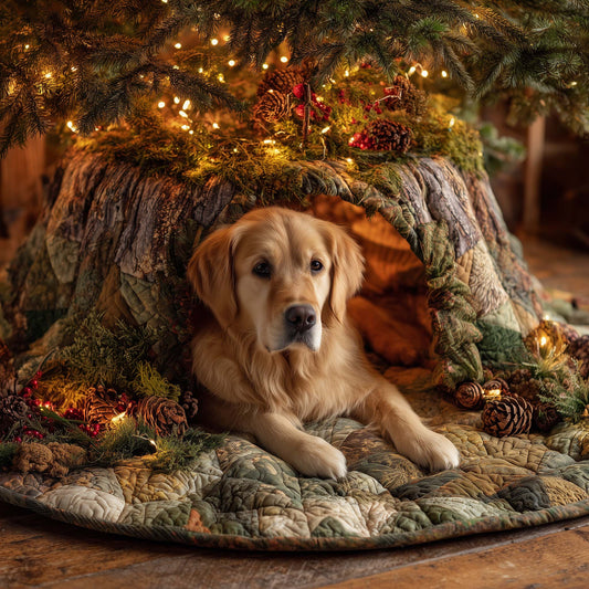 Golden Retriever Quilted Tree Skirt GFTOHD11946