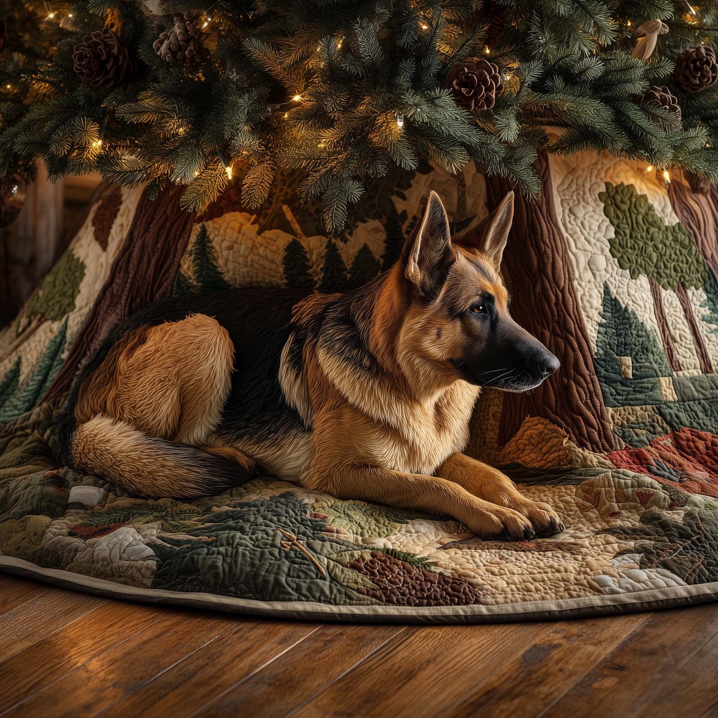 German Shepherd Quilted Tree Skirt GFTOHD11948