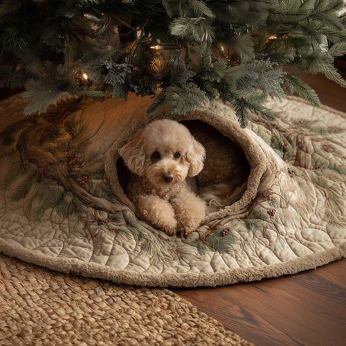 Adorable Poodle Quilted Tree Skirt GFTOHD11949