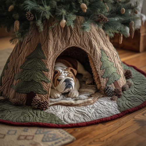 Sleepy Bulldog Quilted Tree Skirt GFTOHD11950