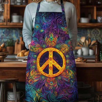 Hippie Peace Sign Quilted Apron GFTOHD11976