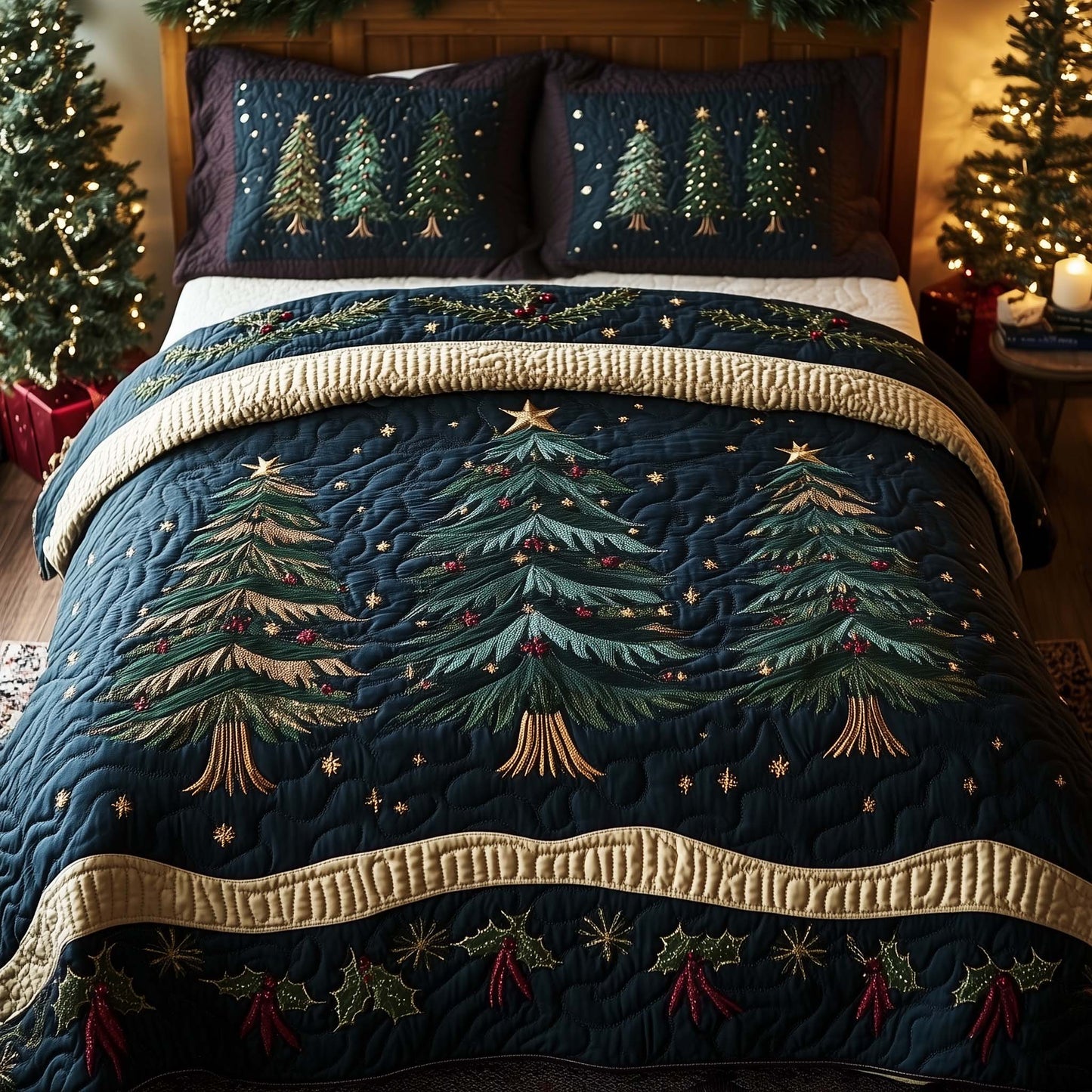 Crystal Snowflake Forest Duvet Cover Set GFTOHD11989