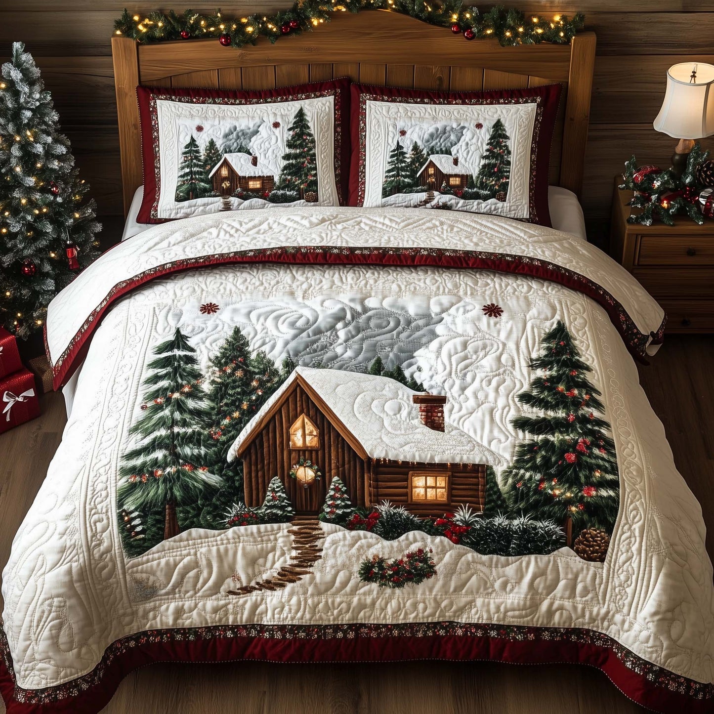 Cozy Cabin Christmas Duvet Cover Set GFTOHD11990