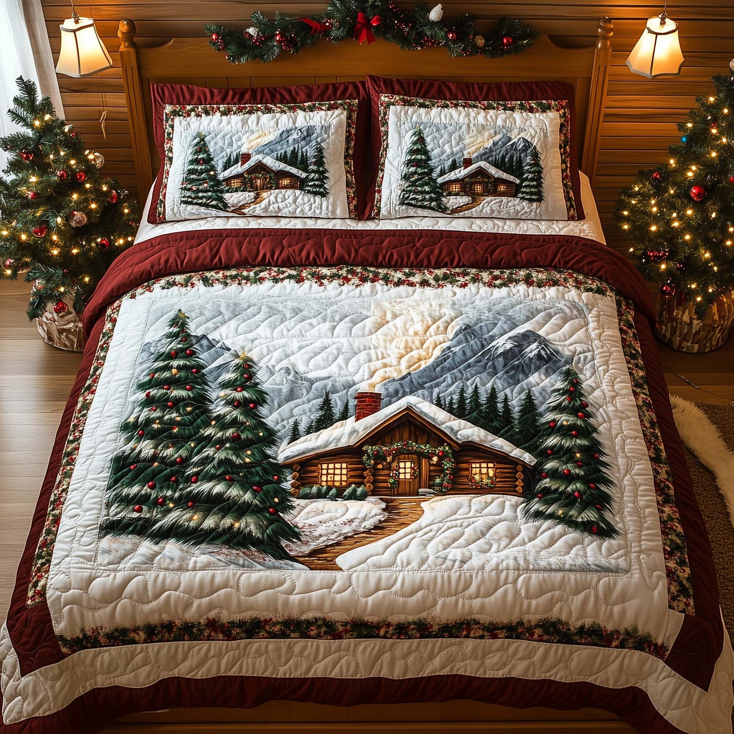 Cozy Cabin Christmas Duvet Cover Set GFTOHD11991
