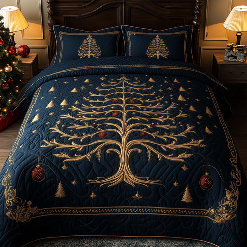 Golden Christmas Tree Duvet Cover Set GFTOHD11992