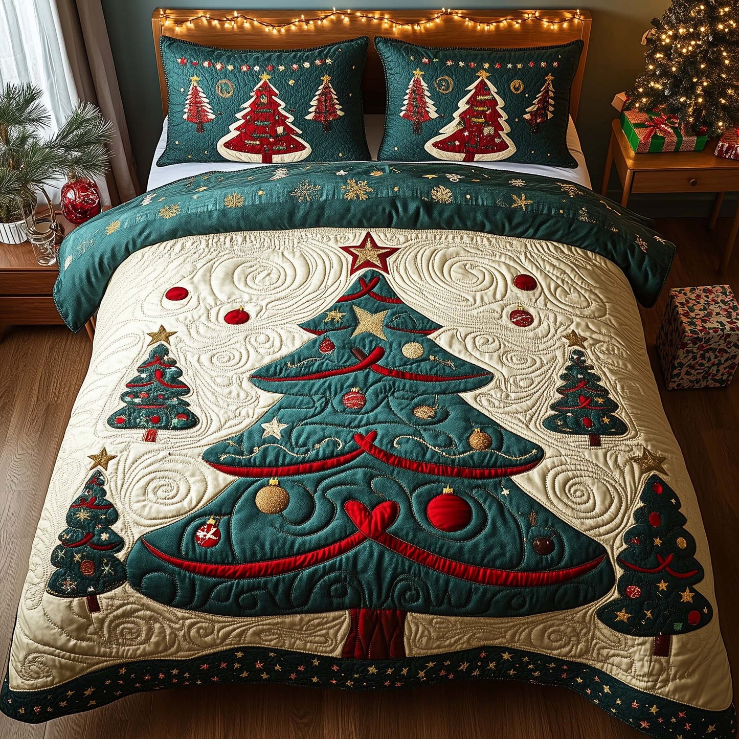 Whimsical Christmas Tree Duvet Cover Set GFTOHD11994