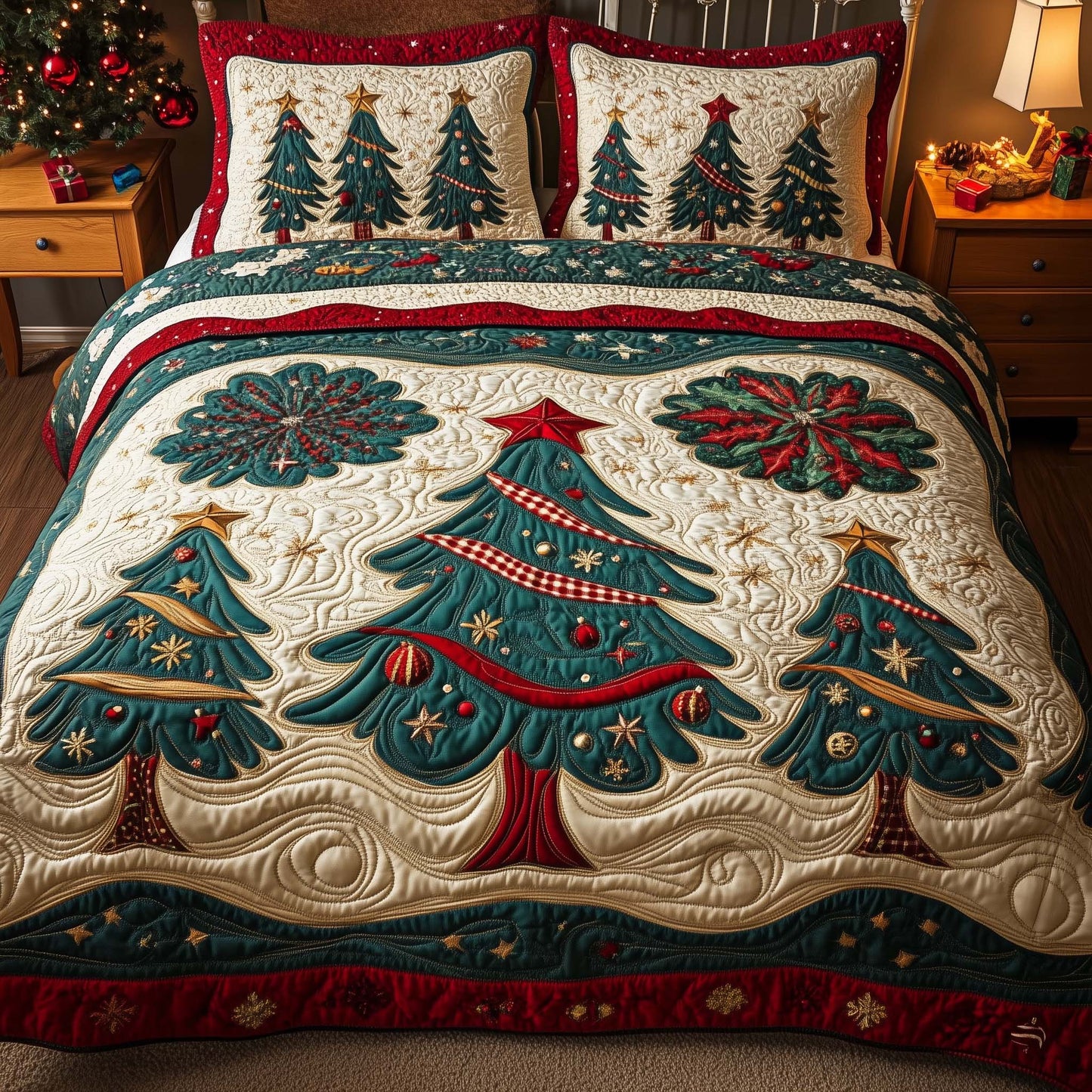 Whimsical Christmas Tree Duvet Cover Set GFTOHD11995