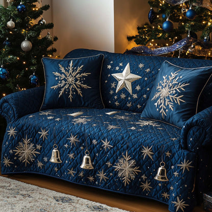 Christmas Bells Quilted Sofa Cover GFTOHD12020