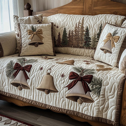 Christmas Bells Quilted Sofa Cover GFTOHD12022