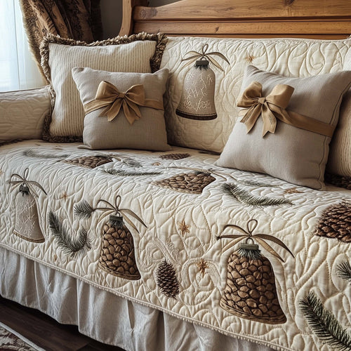 Christmas Bells Quilted Sofa Cover GFTOHD12023
