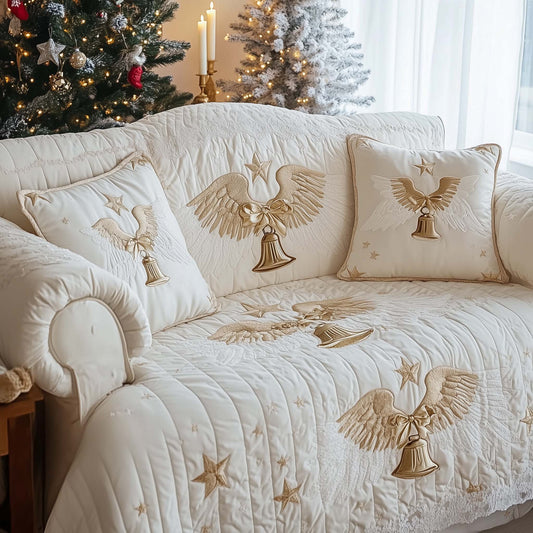 Christmas Bells Quilted Sofa Cover GFTOHD12024