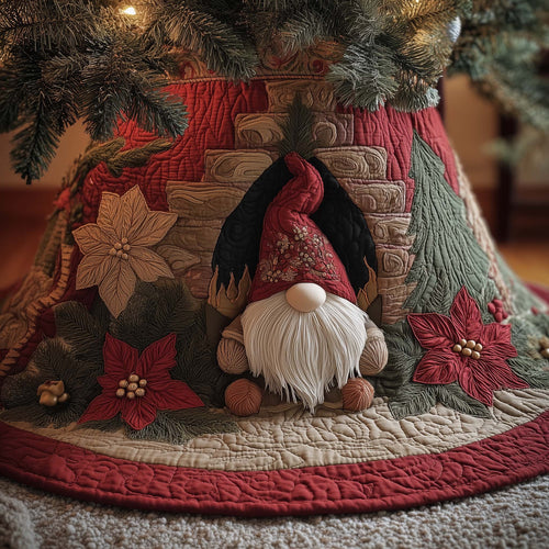 Chirstmas Gnomes Quilted Tree Skirt GFTOHD12031