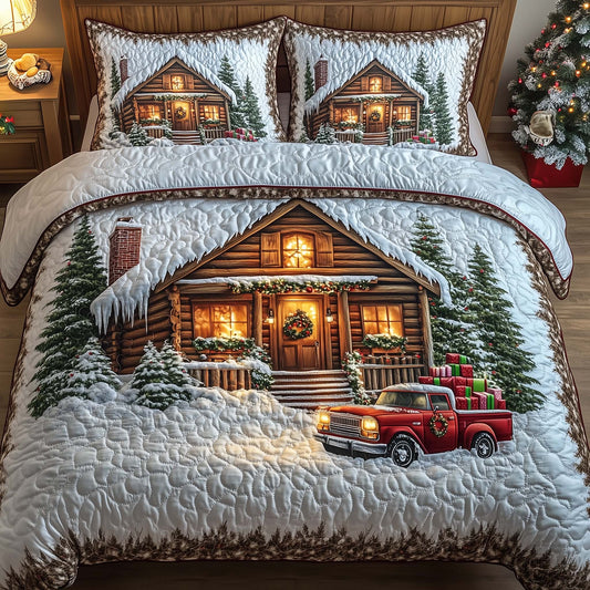 Peaceful Snow Cabin Duvet Cover Set GFTOHD12044