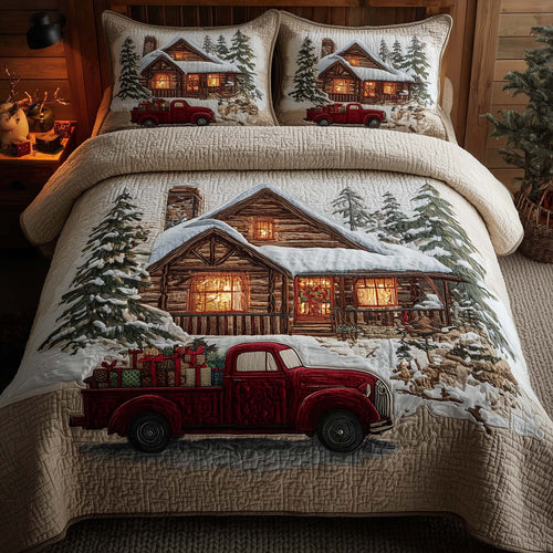 Peaceful Snow Cabin Duvet Cover Set GFTOHD12046