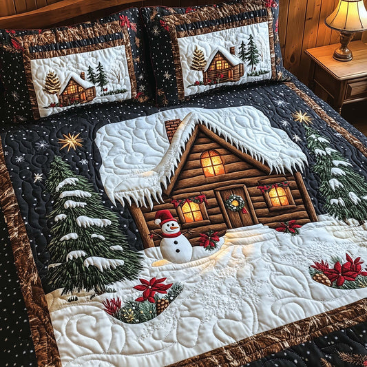 Peaceful Snow Cabin Duvet Cover Set GFTOHD12047