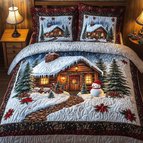 Peaceful Snow Cabin Duvet Cover Set GFTOHD12048