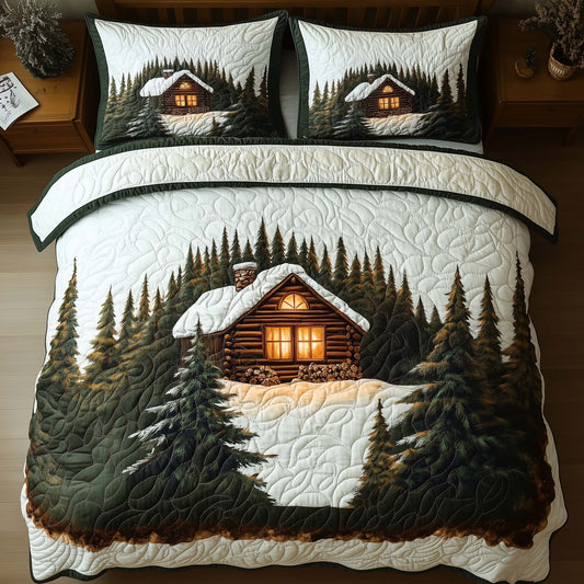 Peaceful Snow Cabin Duvet Cover Set GFTOHD12049