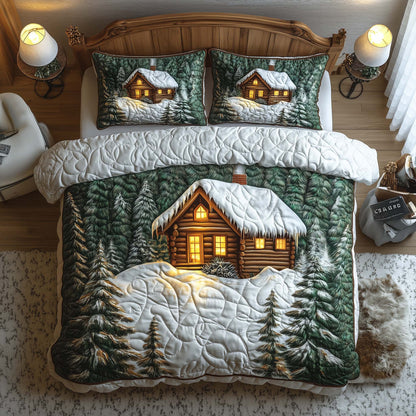 Peaceful Snow Cabin Duvet Cover Set GFTOHD12050