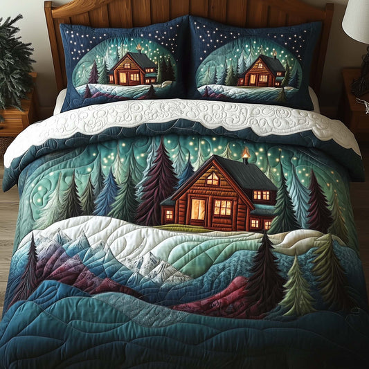 Peaceful Snow Cabin Duvet Cover Set GFTOHD12054